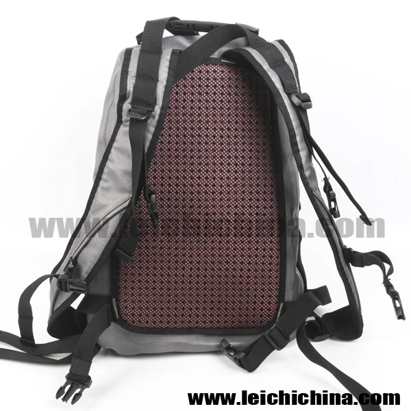 840D Polyurethane-coated waterproof fishing tackle backpack