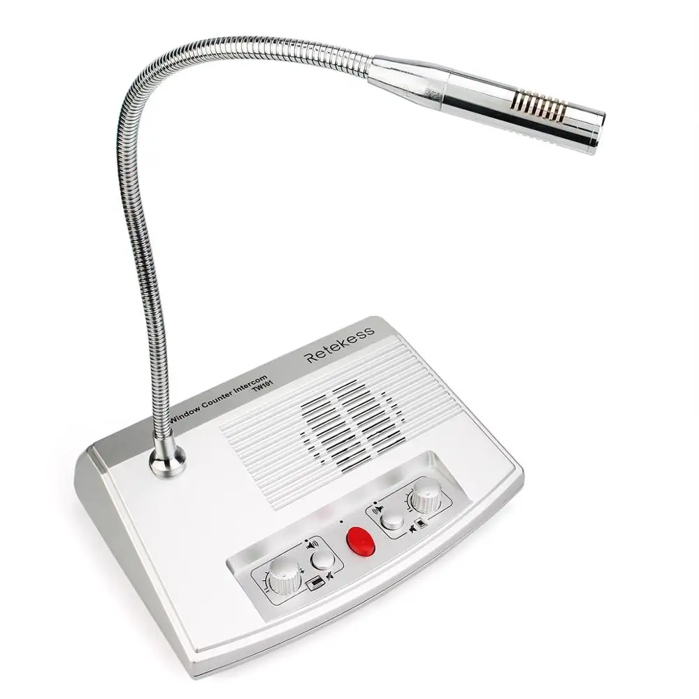 Bank Counter Dual-Way Intercommunication Window Speaker Intercom System for Bank Hospital with Anti-theft Glass Retekess TW101