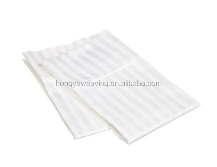 Постельные принадлежности Полоса Набор из 2 Наволочки 100% Хлопок Сатин Морщин Устойчивостью Стандарт Белый