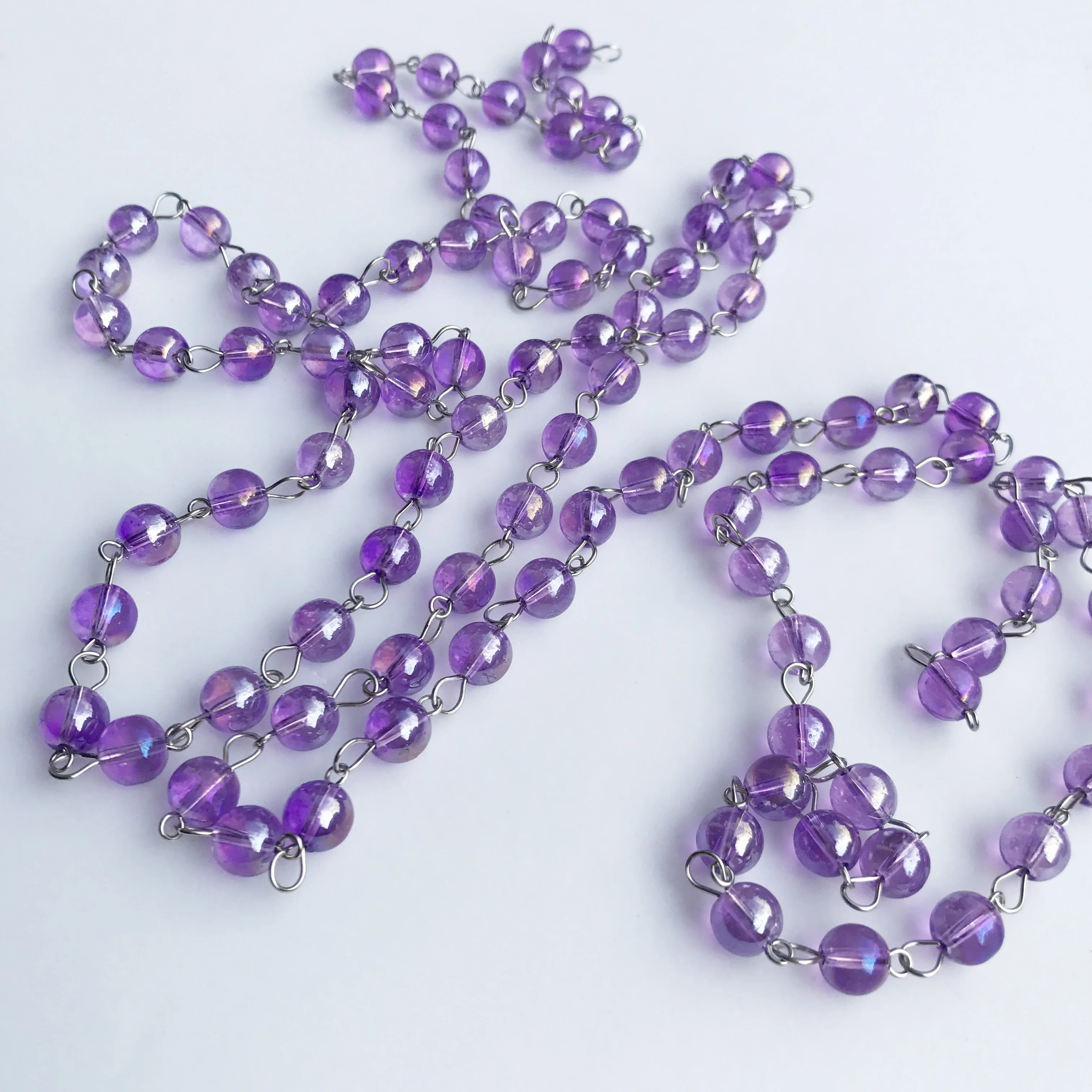 Цепочка с хрустальными бусинами 8 мм, свадебная гирлянда, занавеска на окна