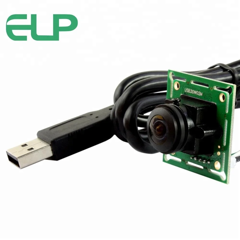 ELP 0.3MP Fisheye Camera Wide Angle 60fps 640X480 VGA Mini Industrial UVC Camera Board For Robotics Camera Free Driver