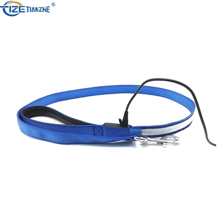 New design Custom Print Logo Walking Night Glowing Led Flashing Dog Harness Collar Leash