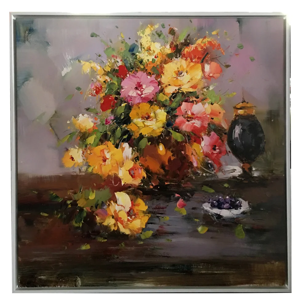 Factory Price Colourful Flower Oil Painting Wall Pictures for Living Room