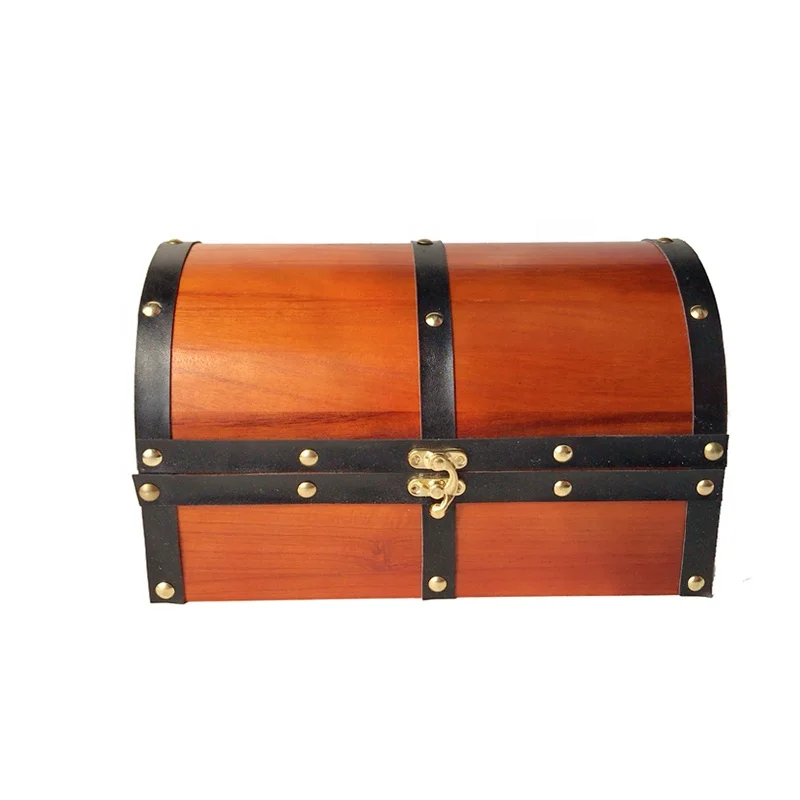Natural customized wooden box treasure chest gift package box