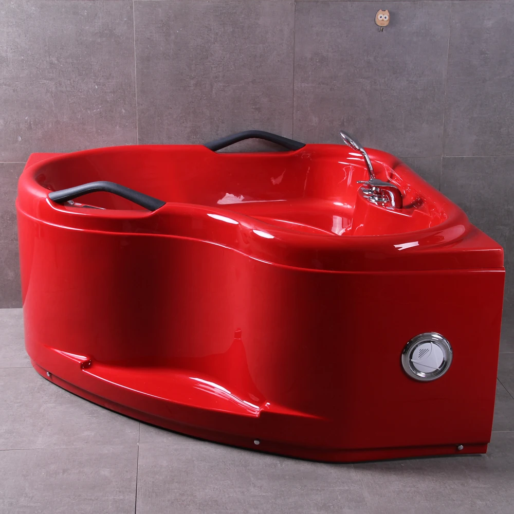 Color Corner Design Bathroom Bathtub Factory Wholesale Red Shenzhen White Modern Hotel Freestanding Hot Suction Nozzle Cover B04