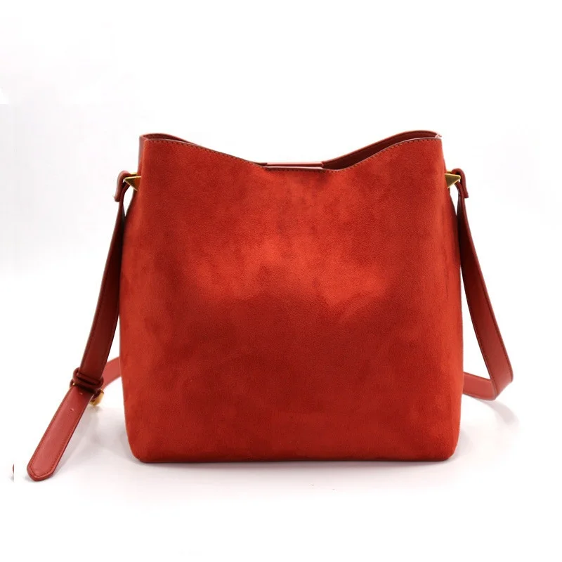 Manufacturer Ladies shoulder  handbags  with Single Strap Retro  Suede Leather Crossbody Handbags