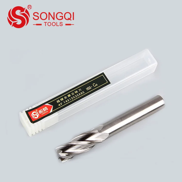 HSS Milling Cutter 2/3/4F M35 End Mill with Cobalt for Aluminum CNC Tooling System Cylindrical Shank 2/3/4flutes 50-100mm 1-25mm