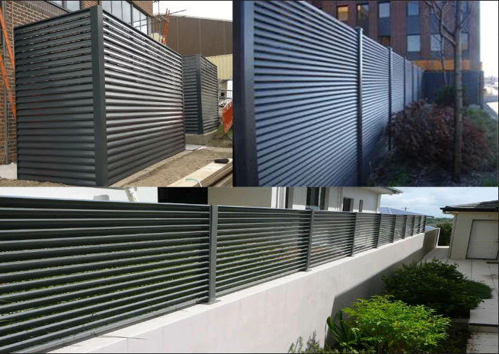 Powder coated Slatted Privacy aluminium Fencing & Louvres