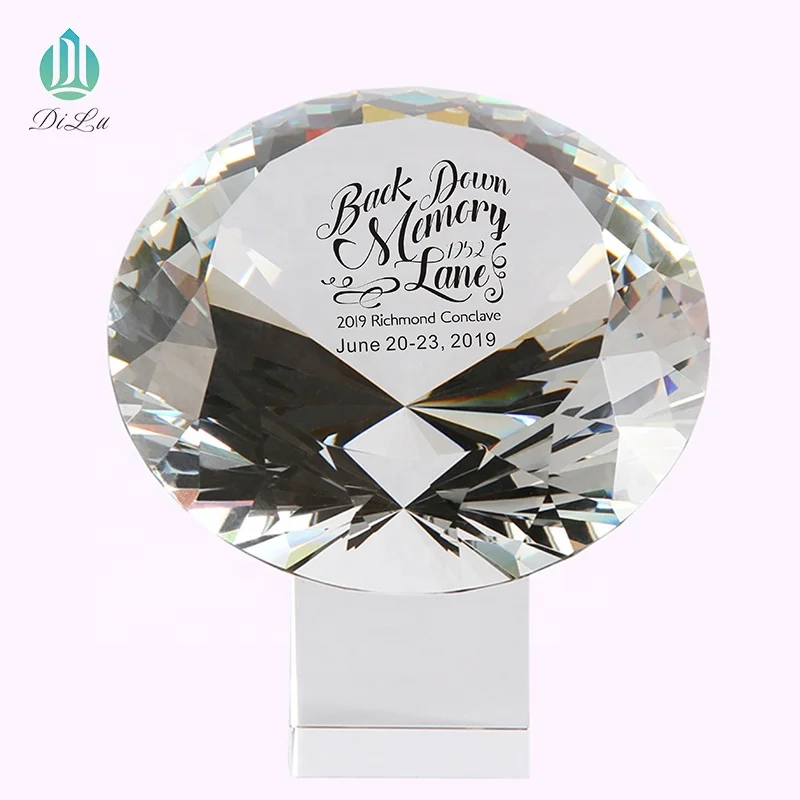 Factory sale DILU Large Shinning k9 Crystal Glass Stone Diamond/bulk glass crystal fake glass diamond for Wedding Paperweight