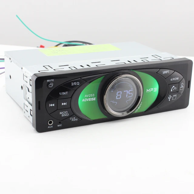 AOVEISE Blue3 Professional 1 Din Car Mp3 Player Black Usb LCD Display Wireless Car Bluetooth Receiver Adapter 3.5mm Aux 6 Months