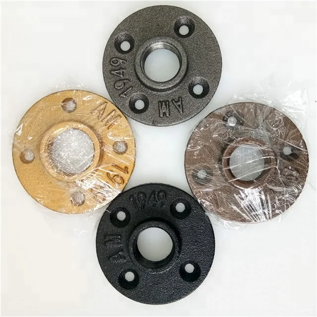 galvanized 3/4 inch malleable iron furniture black floor flange
