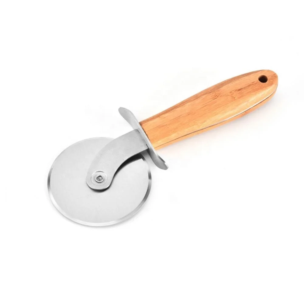 Премиум-класса с бамбуковой ручкой нож для пиццы колесо SW-BA36B