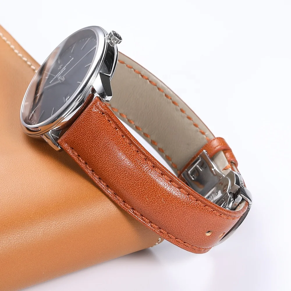 OEM 18 19 20 21 22 mm Wholesales Smart Watch Deployment Buckle Clasp Wristband Leather Watch Band Strap for Casio for Huawei GT