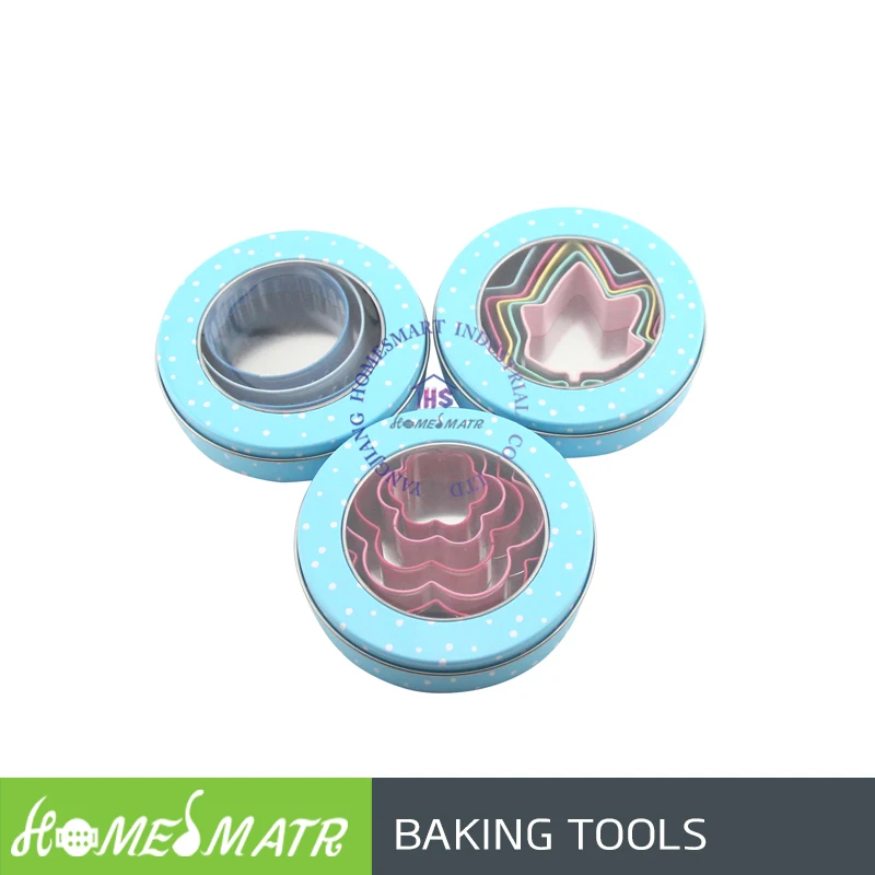 Food grade lovely 3 different shape stainless steel cookie cutter cake tools