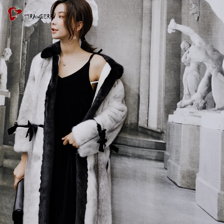 2018 New Design Winter Women Luxury Real Mink Fur Coat Natural Mink Fur Coat