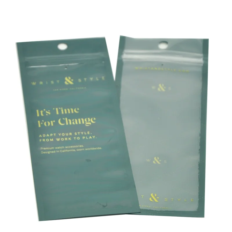 waterproof zipper top plastic shipping pouch bags for premium watch accessories