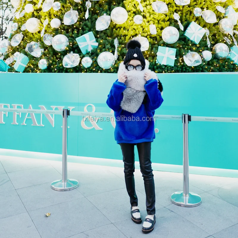 New Arrival Fashion Design Lady Fox Fur Scarf Collar Cape Shawl Wrap Stole for Winter