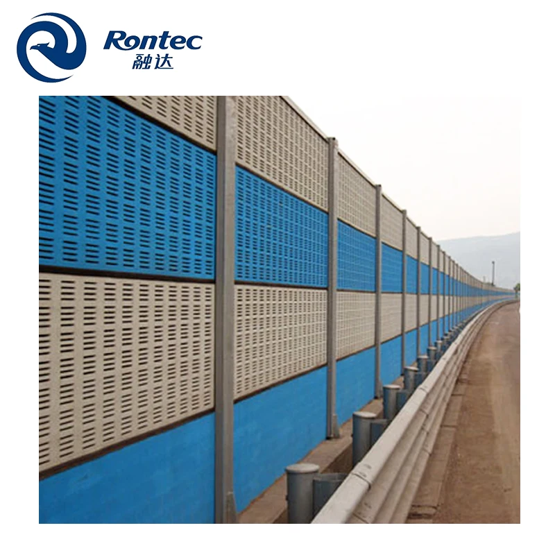
Perforated acoustic absorbing noise barrier for highway and residential 