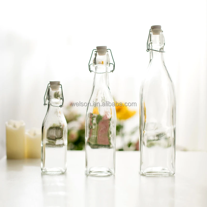 
 Стеклянные бутылки для сока, молока, воды, 500 мл, 1 л  