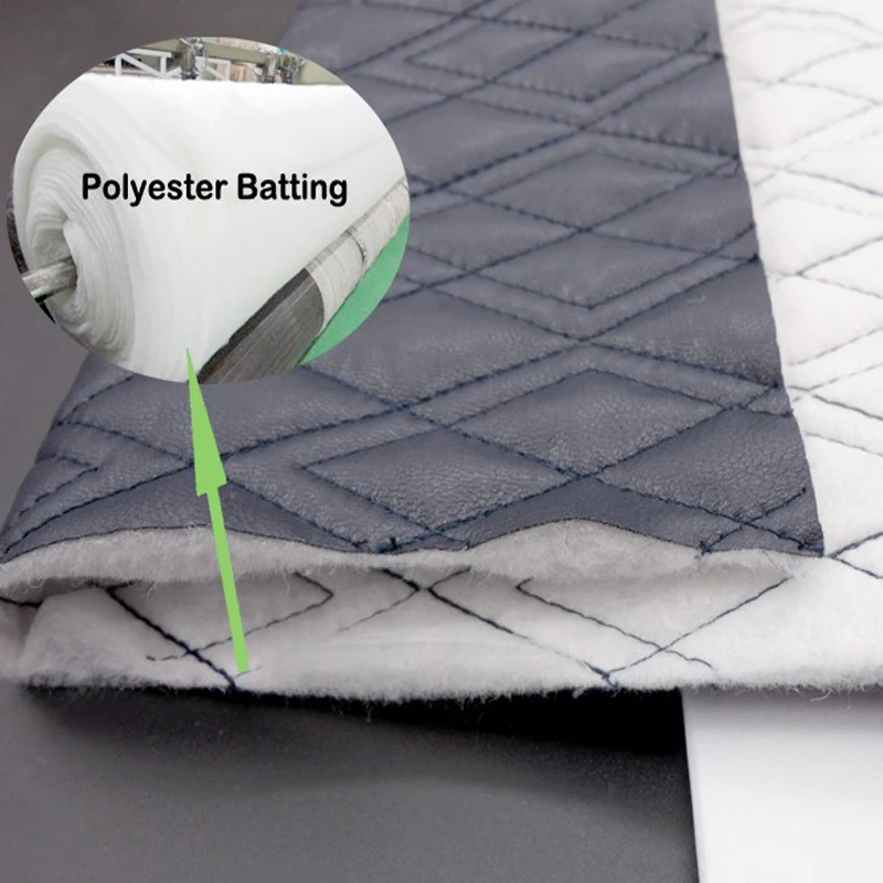 
Silk Like Polyester Batting Padded Leather Quilt Jacket Fabric with Twill Pattern 