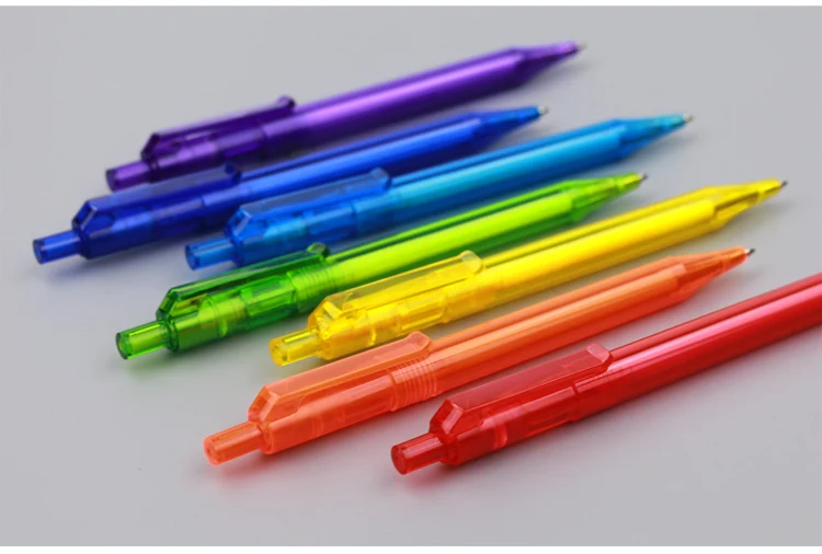 Promotion 1.0MM Multi Colors Hotel School Supplier Click Action Plastic Body Ballpoint Ball Pen