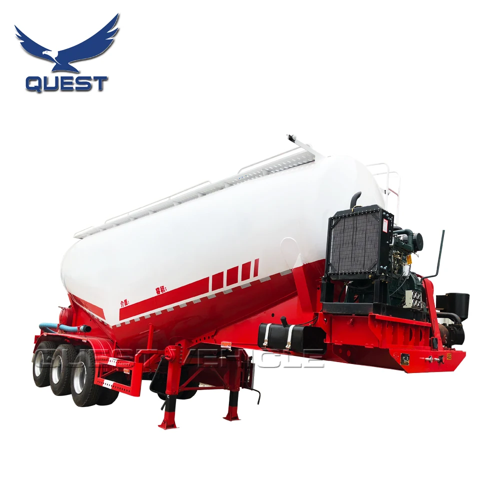Fast Discharging 60 Tons Bulk Cement Tank Trailer, Semi Trailer Bulk Cement For Sale