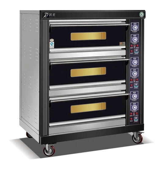 3 Layers 6 Trays Electric Pastry Deck Oven With CE Certificate
