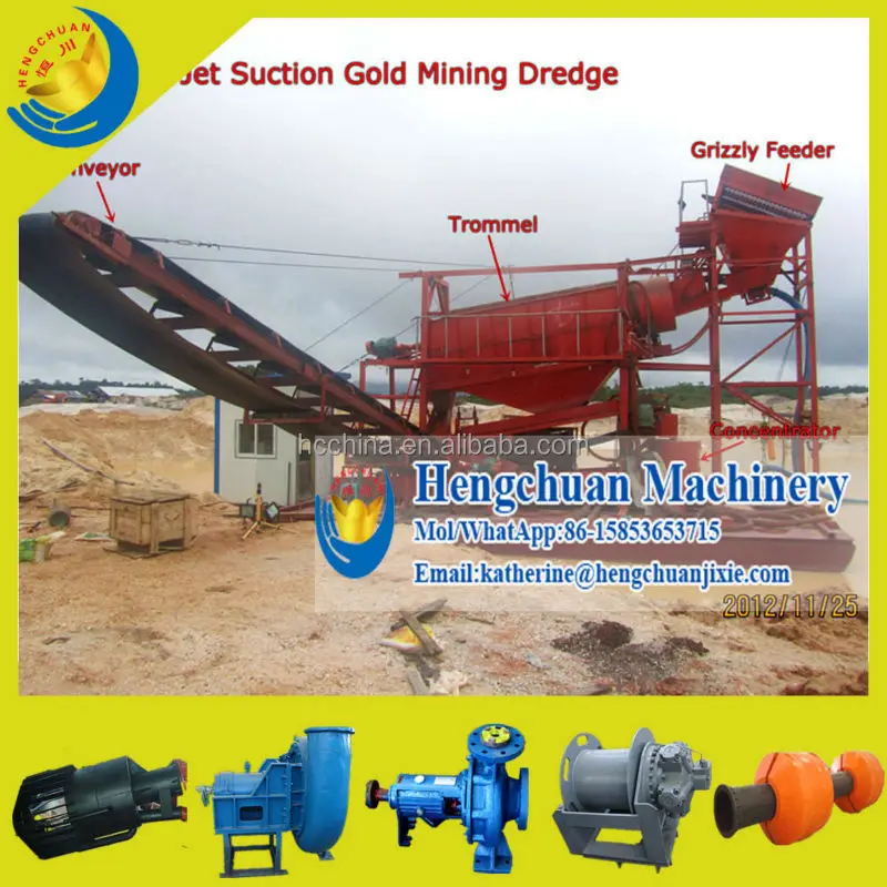 Hengchuan Economic Sand Gold Suction Dredger with High Pressure Water Pump for Jet Head