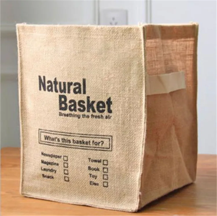 
Hot Sales Eco Friendly Household Durable Jute Storage Organizer Basket 