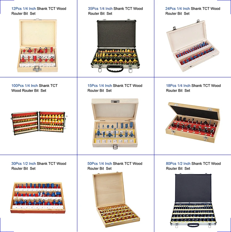 35 шт., набор фрез 1/4 дюйма из карбида вольфрама для деревообработки