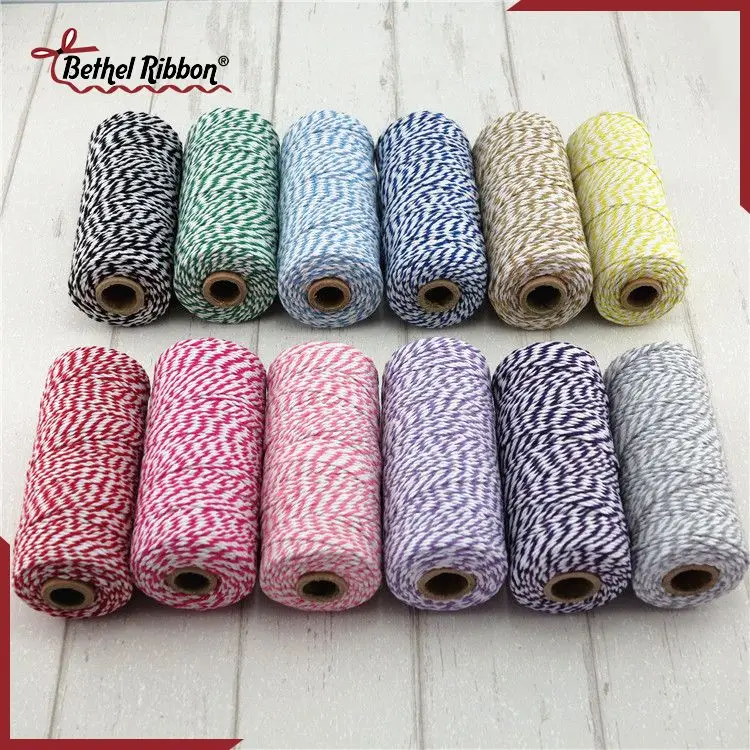 Natural 2mm 1.5mm 1mm baker butcher natural cotton twine rope cord yarn for DIY