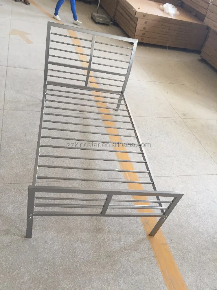 Square iron pipe twin size steel single bed frames