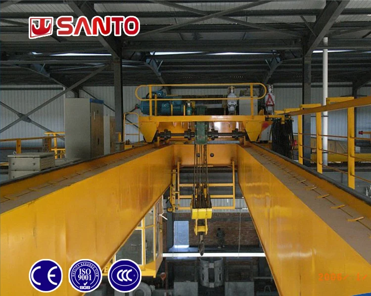 Double Beam 50/10t Bridge Crane With Main And Auxiliary Hook