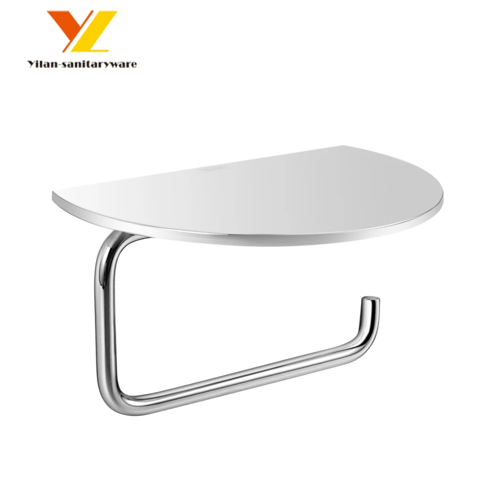 Toilet Wall Mounted Tissue Paper Holder with Mobile Phone Storage Shelf