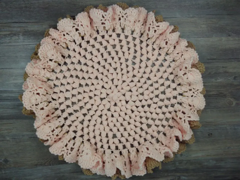 Double flower cotton blanket,handmade crochet cotton soogan mat for newborn photo props