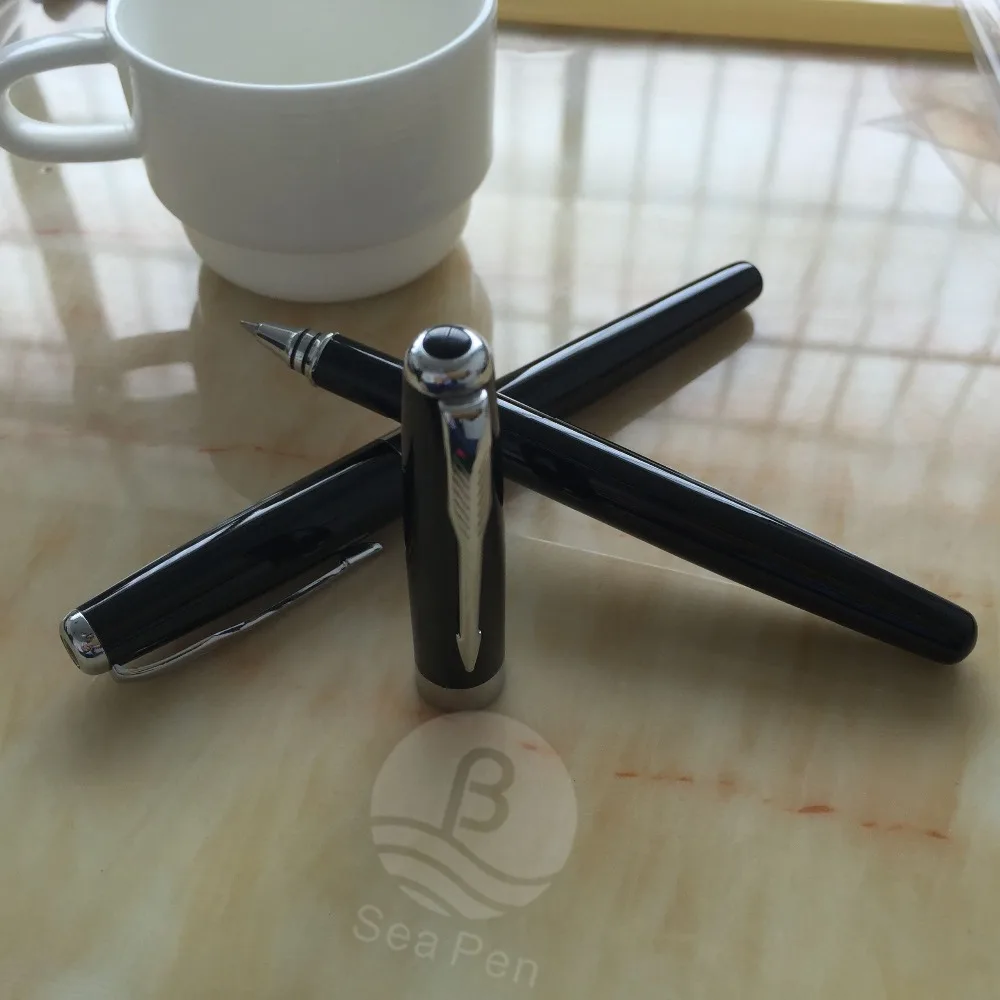 Black Metal roller ink ball pen custom logo