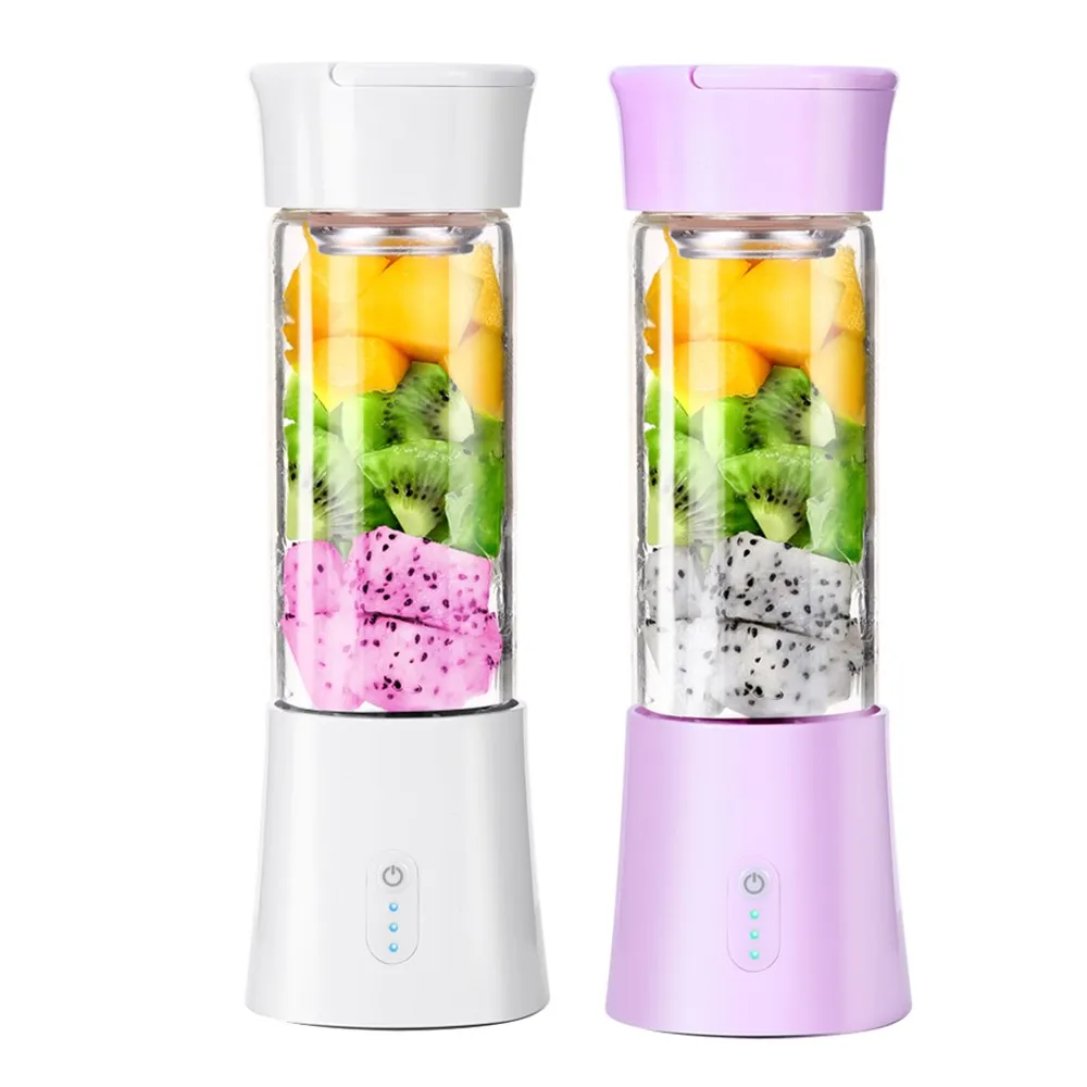 380ml Portable Juicer Cup Rechargeable Blender Plastic Pp+stainless Steel 304 Stainless Steel Free Spare Parts Household Glass