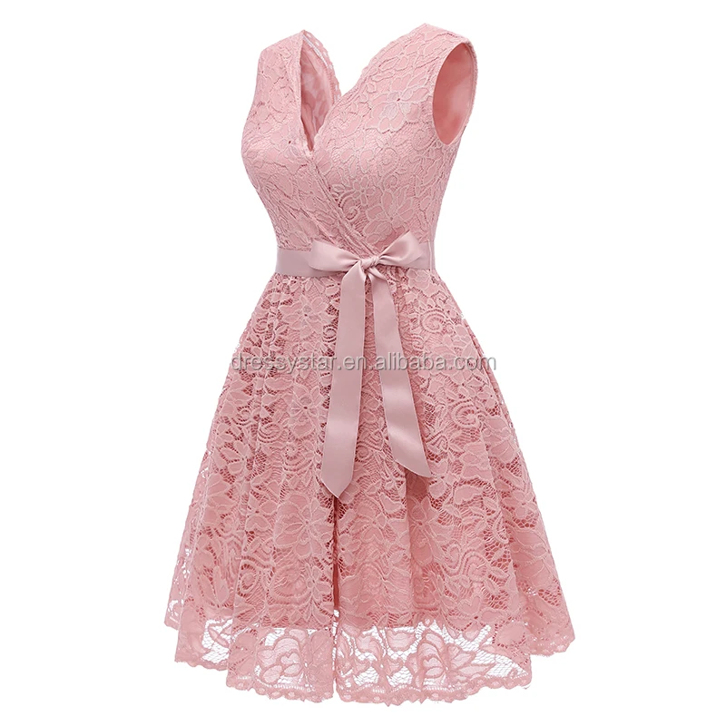 2018 Китай, оптовая продажа, Дешевое женское цветочное кружевное короткое платье подружки невесты с поясом
