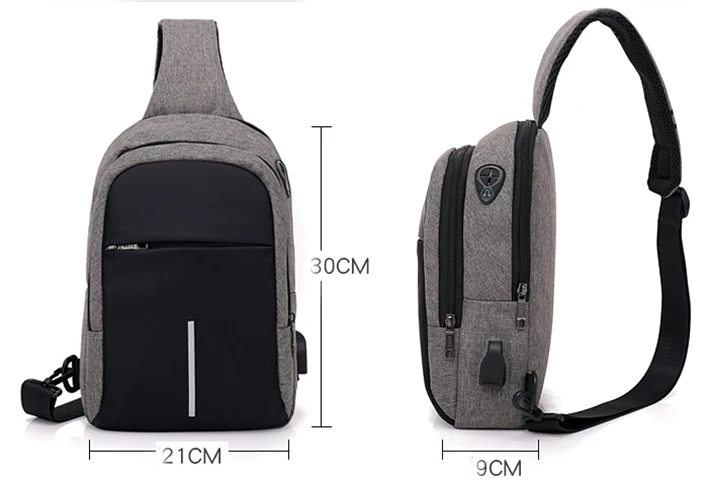 Water Resistant Reflective Straw Crossbody Bag Anti-theft Shoulder Chest Bag With USB Charger Port