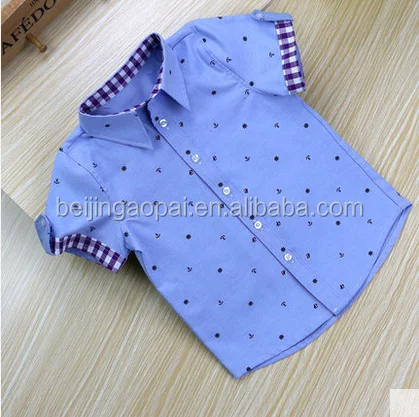 
New arrival children clothing cotton short sleeve oxford designer boys shirts for sale 