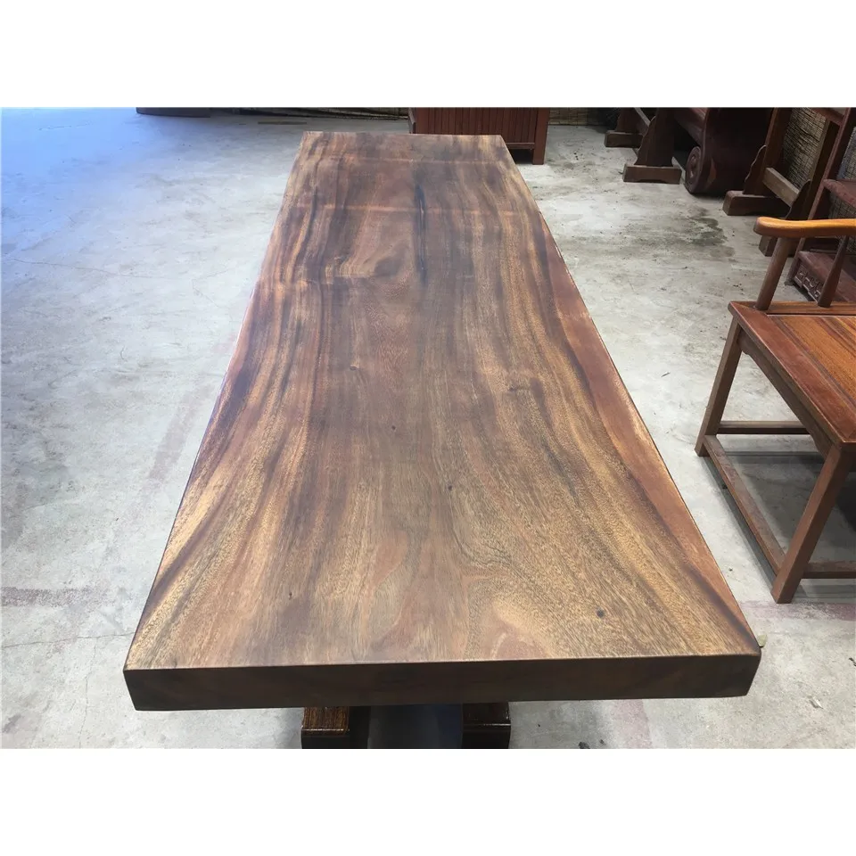 
Qualities Solid Walnut Restaurant Furniture Wood Slab Dining Table 