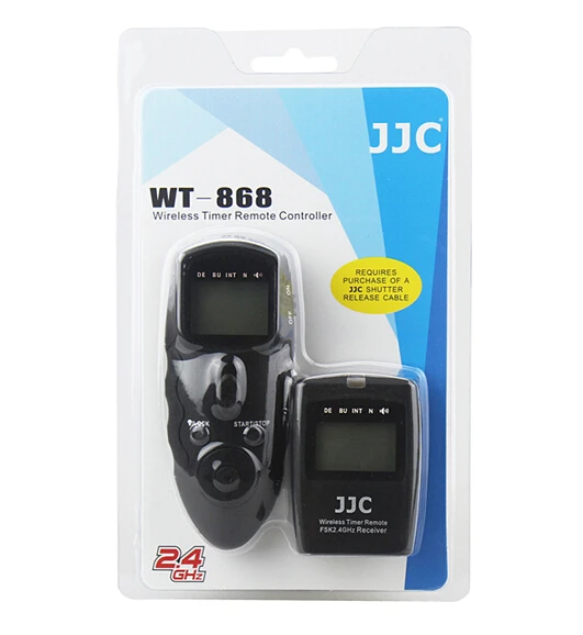 JJC Wireless Remote Controller WT-868 Remote Timer Switch For Camera