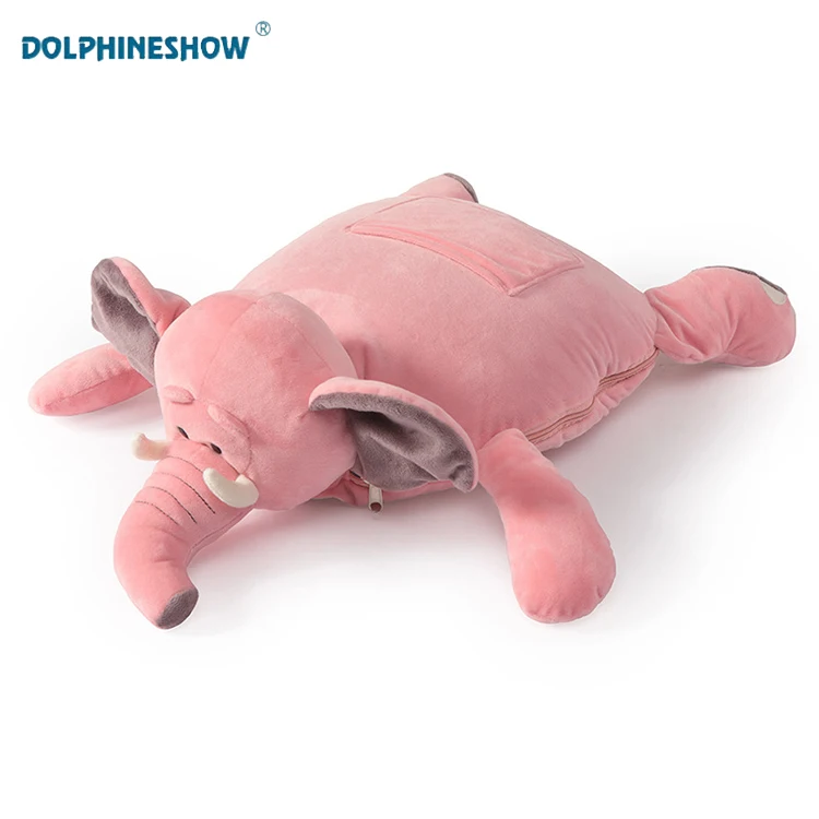 
Cute Baby Stuffed Plush Animal Cushion Blanket Toy For Kids Customized Soft Stuffed Animal Toy 2 in 1 Pillow Plush Toy Blanket 