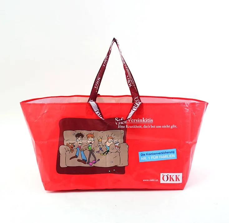 large capacity promote custom laminated pp woven shopping bag