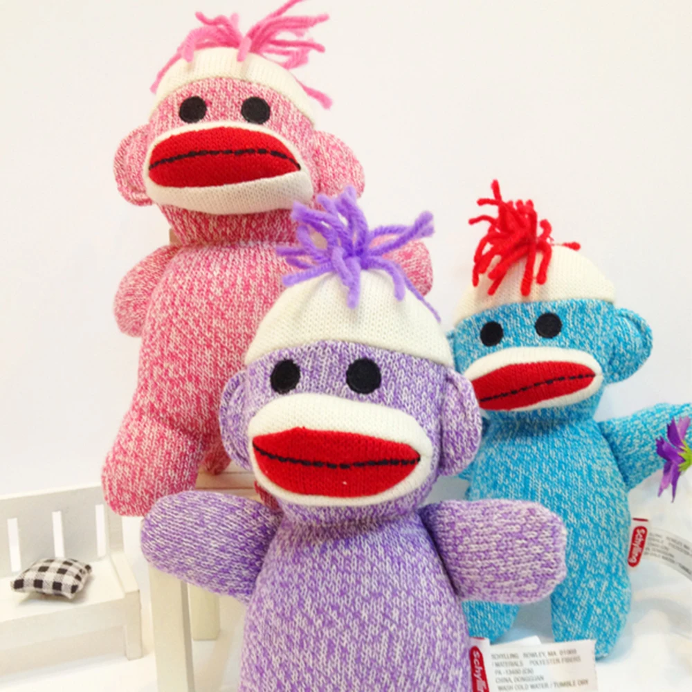 Fashion best make toys, wool plush monkey with big red mouth on selling