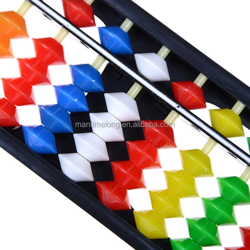 13 rods plastic portable mini arithmetic soroban colorful beads mathematics calculate chinese abacus