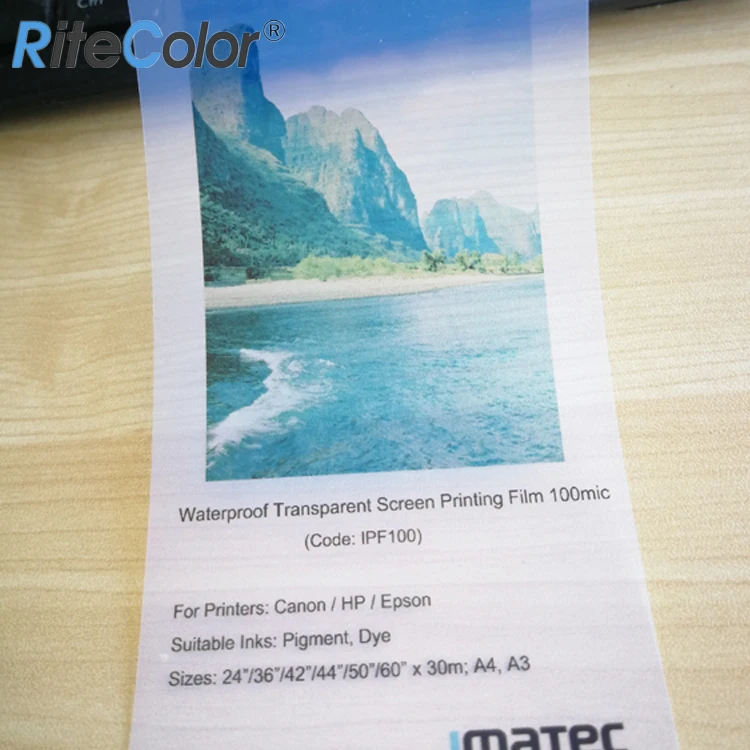 Waterproof Polyester Inkjet Film Transparency Roll Sheets For Positive Screen Printing