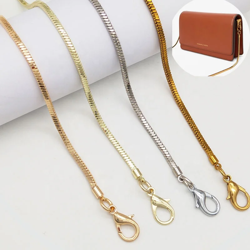 Small Chain Copper Bag Chain Square Snake Chain With Clips For Purse