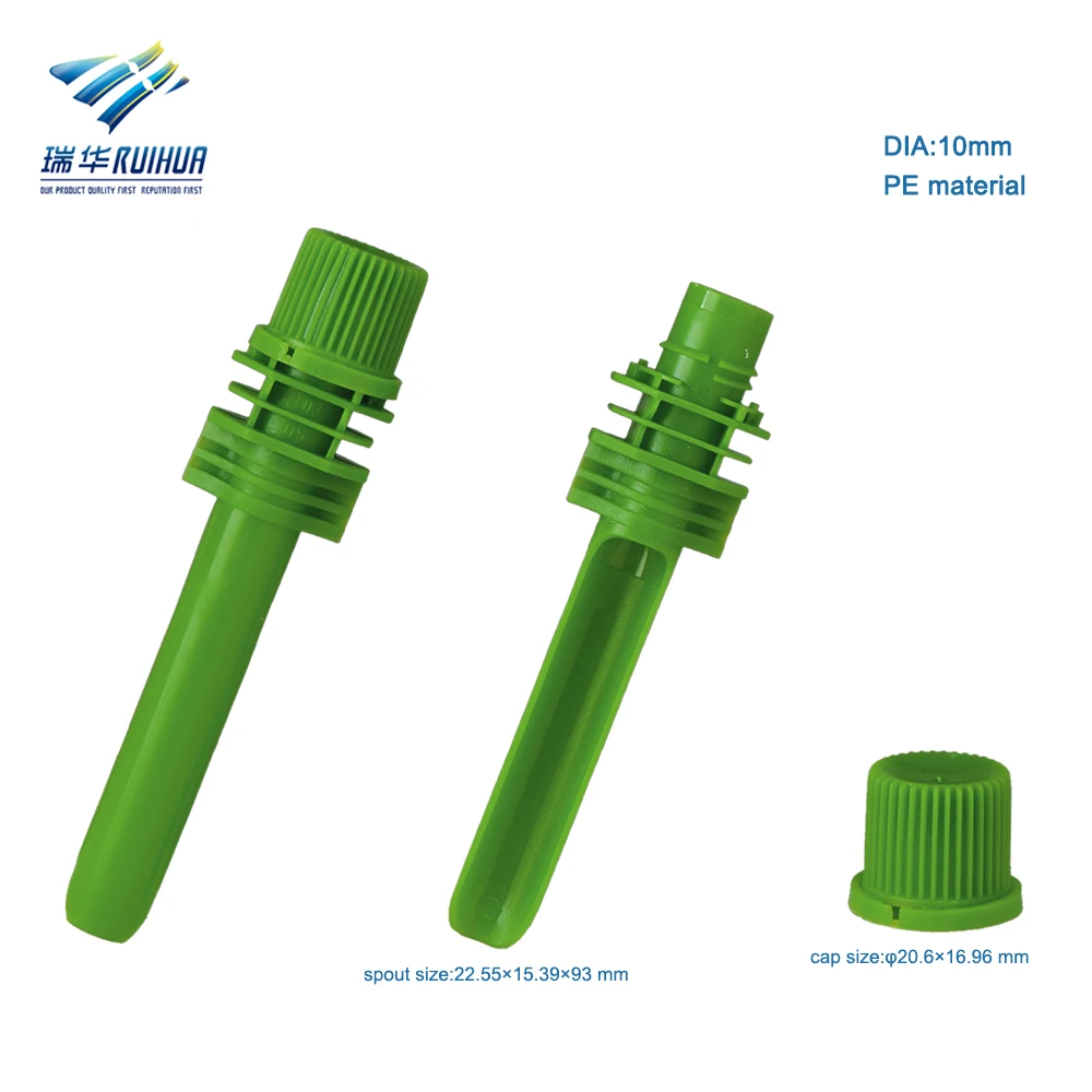 10mm Liquid jelly packaging plastic nozzle spout with cap
