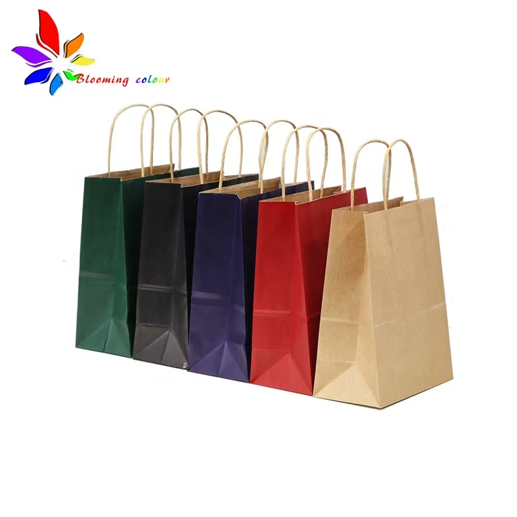 cheap custom shopping coated paper bag with different handle types